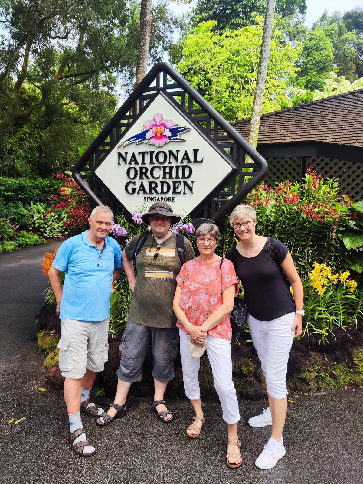 Zu viert im National Orchid Garden